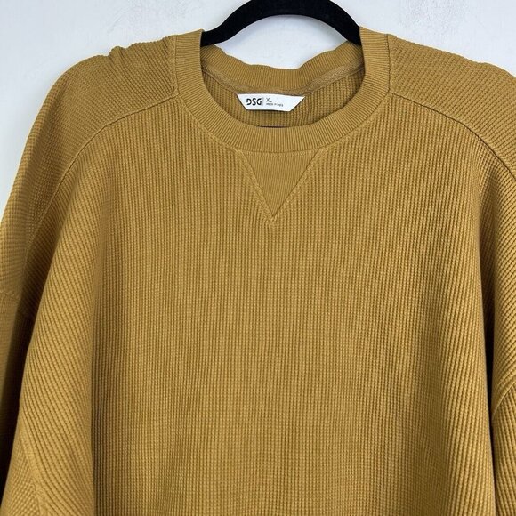 DSG Honey Brown Waffle Knit Long Sleeve Pullover Crewneck Sweatshirt Size XL NWT - Picture 3 of 9